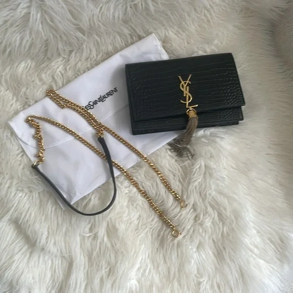 YSL Kate Crocodile Wallet on Chain - Picture 15 of 16